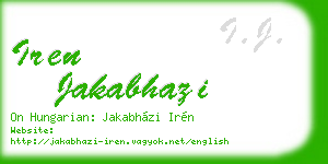 iren jakabhazi business card